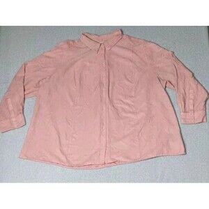 Catherines Long Sleeve Suede Button Up Womens Size 3XL Light Pink Velveety...